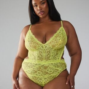 Savage x Fenty Floral Lace Teddy Yellow